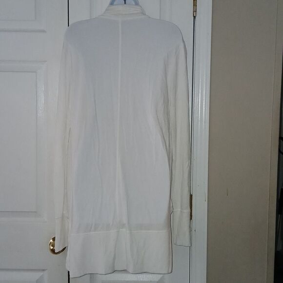 Athleta Pranayama White open front Wrap Knit Long Cardigan Sweater  Size M NWOT - Picture 5 of 8